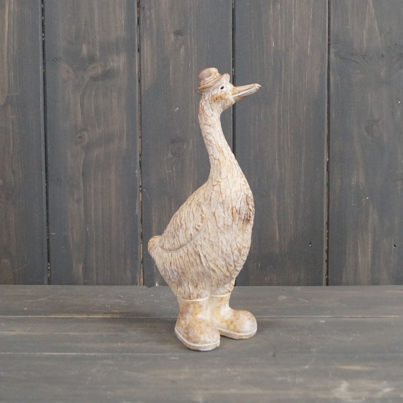 Small Polyresin Duck with Hat detail page